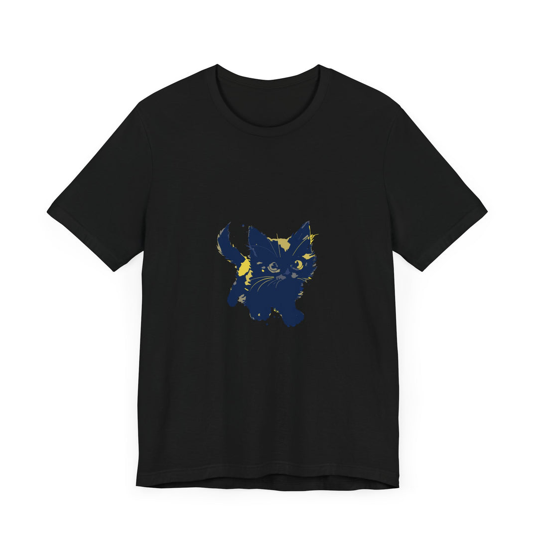 Black Cat Mystery T-Shirt featuring a cute and playful feline design