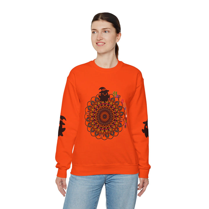 Unisex heavy blend crewneck sweatshirt featuring adorable Halloween-themed design with cute ghosts, perfect for spooky season festivities