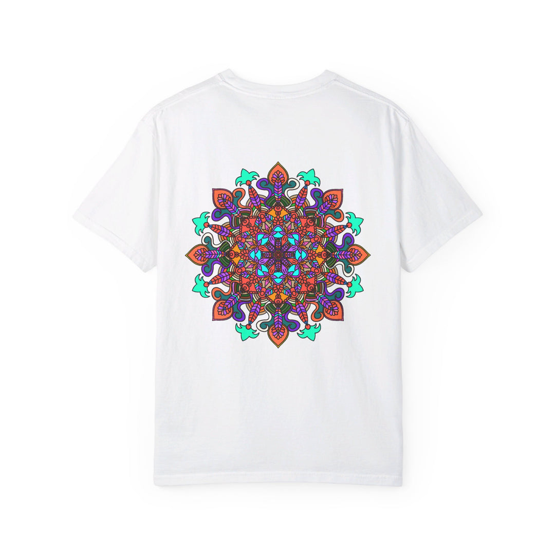 Unisex Mandala T-Shirt made of 100% Ring-Spun Cotton with Hand-Drawn Mandala Art and Garment-Dyed for Extra Comfort