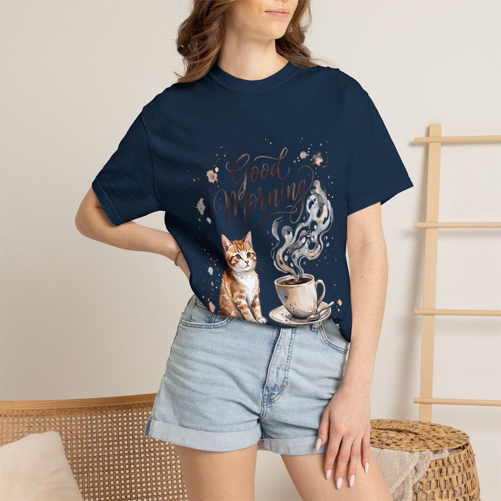 Good Morning Cat Coffee T-Shirt