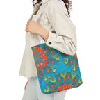 Canvas Tote Bag in Bright Tropical Colors for Summer Fun