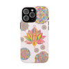 Light pink mandala design phone case featuring a beautiful lotus flower