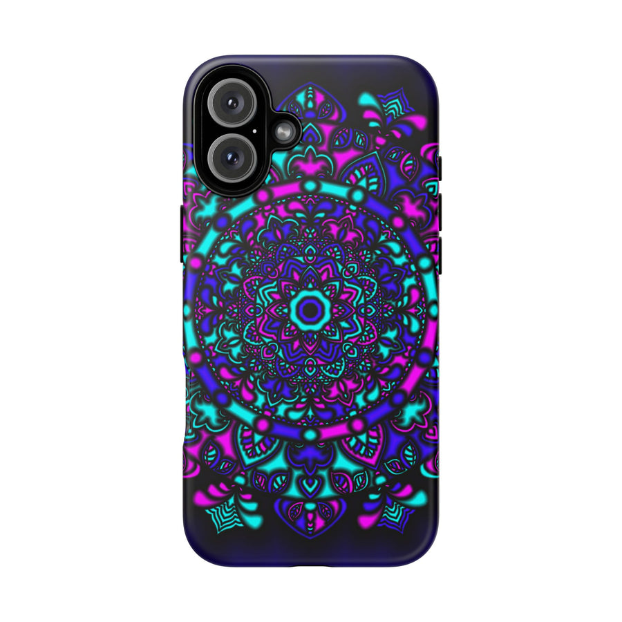 Mandala Neon Handyhülle – Lila & Türkise Robuste Schutzhülle