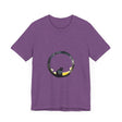 A black cat with a moon and stars on a tee, showcasing whimsical and unique style for fashion lovers