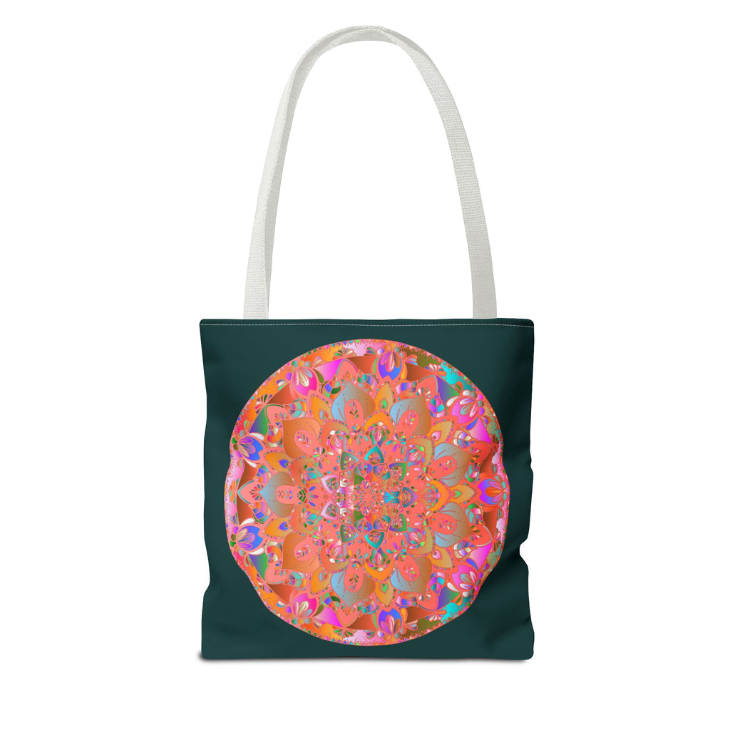 Beautiful and intricate Mystical Nature Mandala Tote Bag with vibrant colors