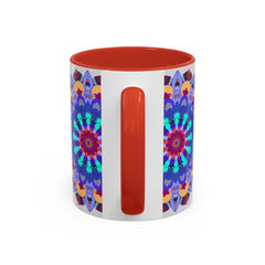 Vibrant and intricate mandala art design on a ceramic mug