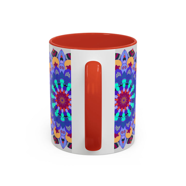 Vibrant and intricate mandala art design on a ceramic mug