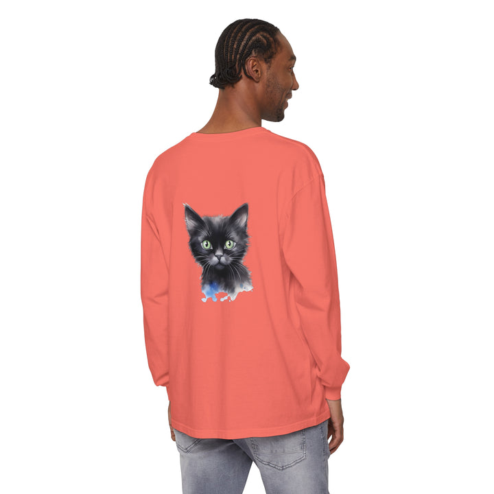 Black Cat Watercolor Unisex T-Shirt featuring a vibrant and artistic watercolor design of a black cat on a high-quality, comfortable unisex t-shirt