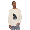 Black Cat Watercolor Long Sleeve T-Shirt featuring a beautiful watercolor design of a black cat on a comfortable long sleeve t-shirt