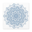 Handmade Mandala Art - Steel Blue Mandala Design Wall Art on Matte Canvas, Stretched, 125 - Unique and intricate handcrafted mandala artwork