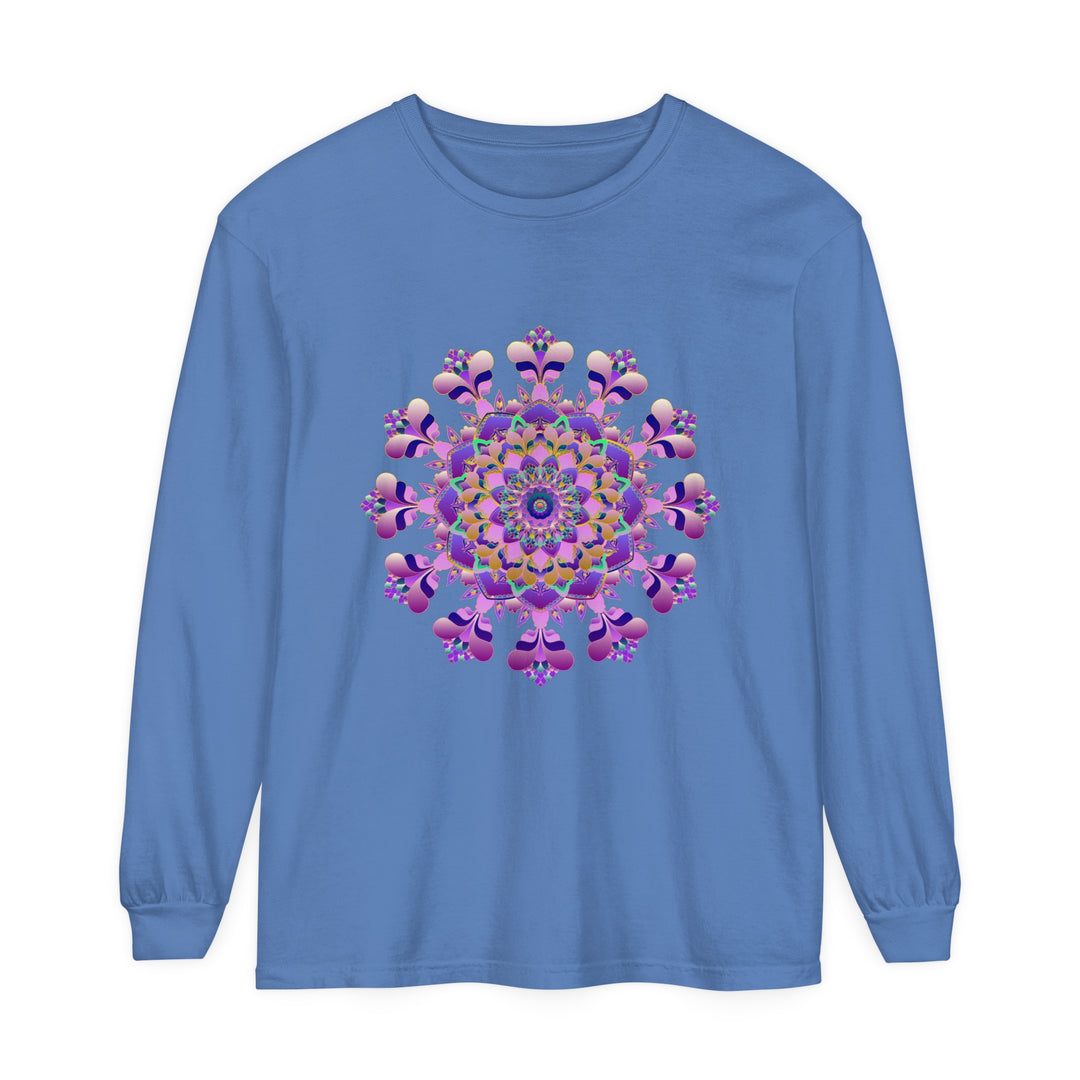 Intricate Mandala Long Sleeve T-Shirt - Unisex, featuring a detailed mandala design