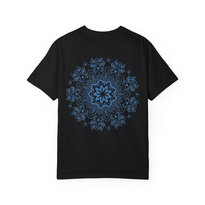 Handmade Mandala Art Tshirt - Unisex Garment-Dyed Tee, intricately designed with vibrant colors