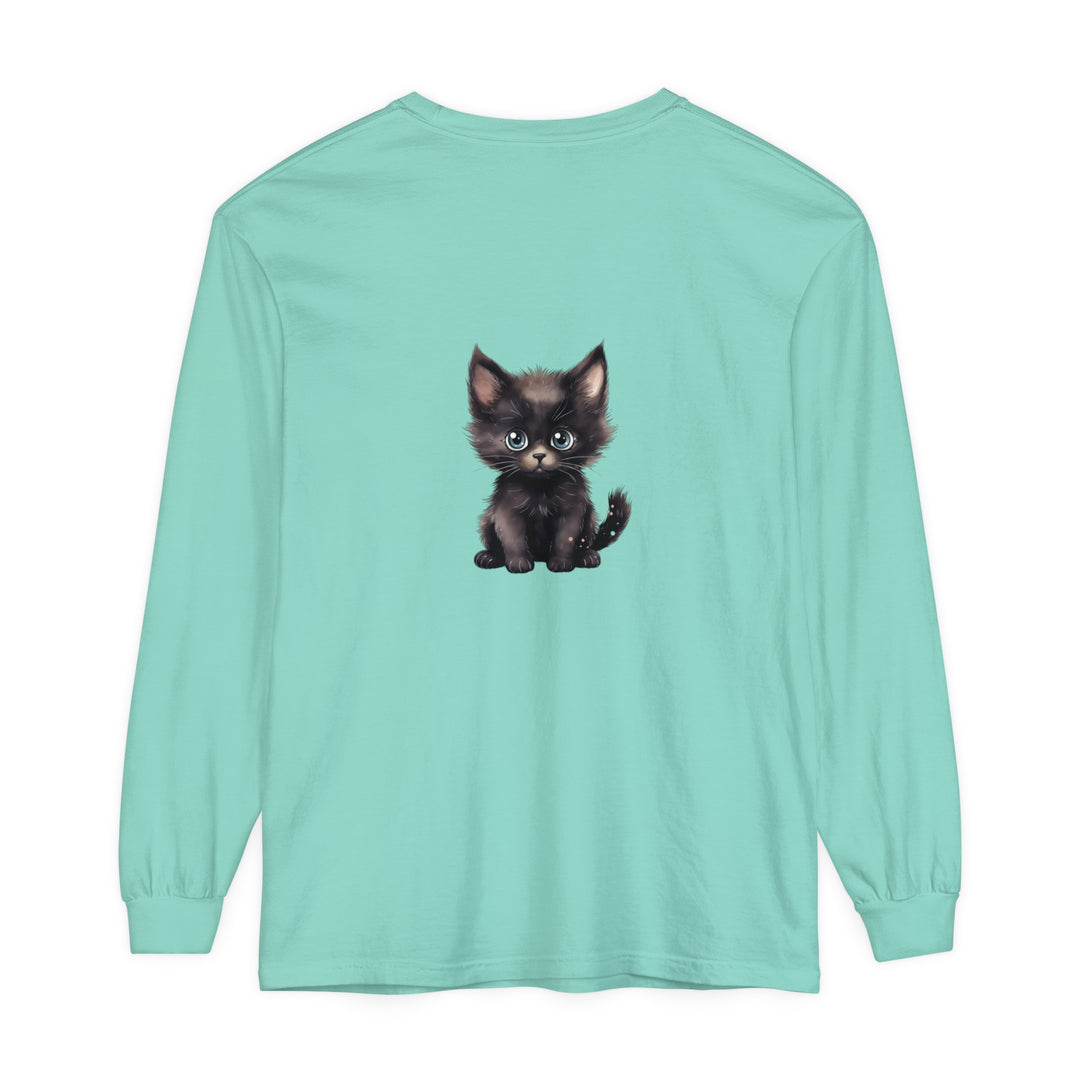 Cute Kitten with Blue Eyes Long Sleeve T-Shirt Alt Text 66