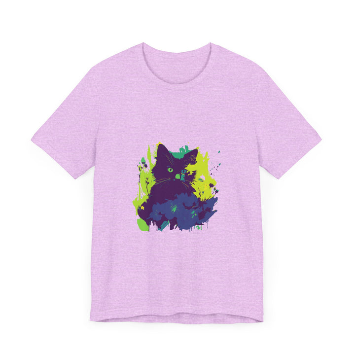 Black Cat Mystery - Abstract T-Shirt featuring a striking and mysterious design