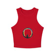 Womens Black Cat Moon Racerback Tank Top with sleeveless design