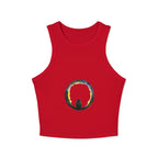 Womens Black Cat Moon Racerback Tank Top with sleeveless design