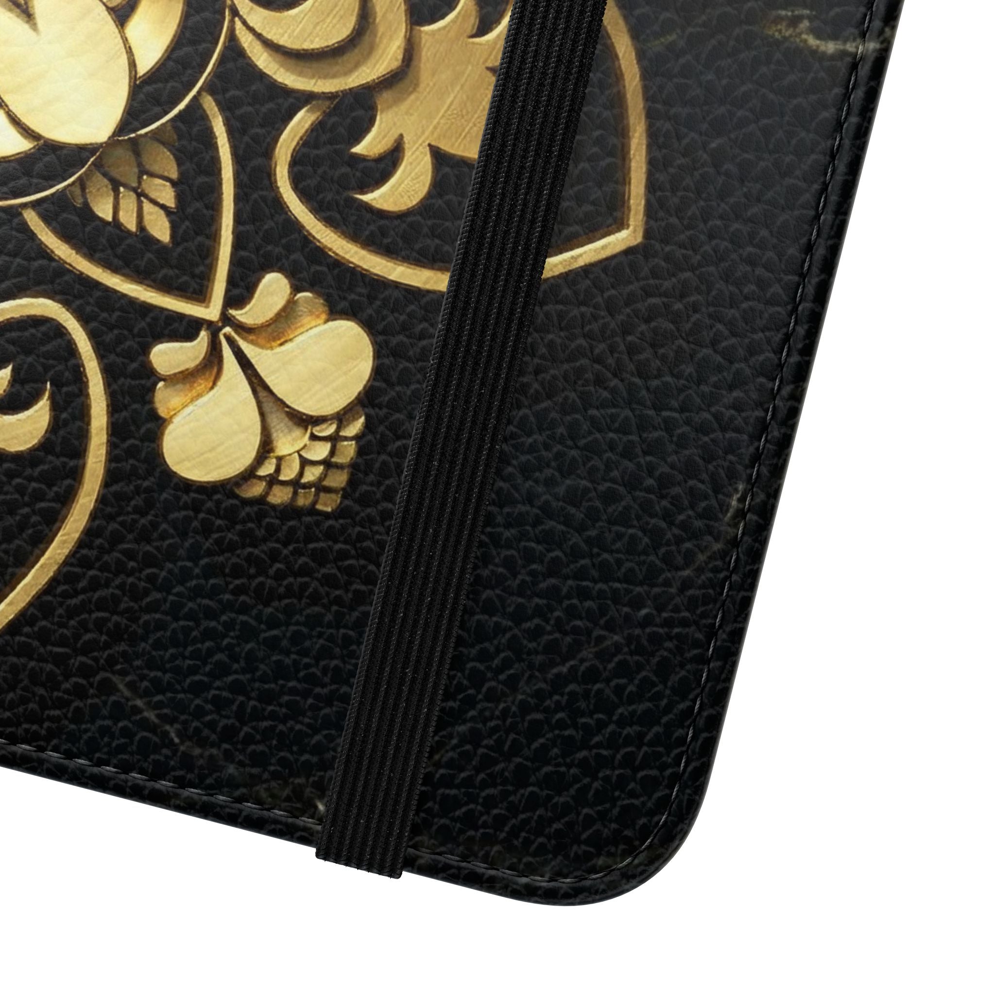 Gold Mandala Flip Phone Case – Luxury Floral Wallet Cover