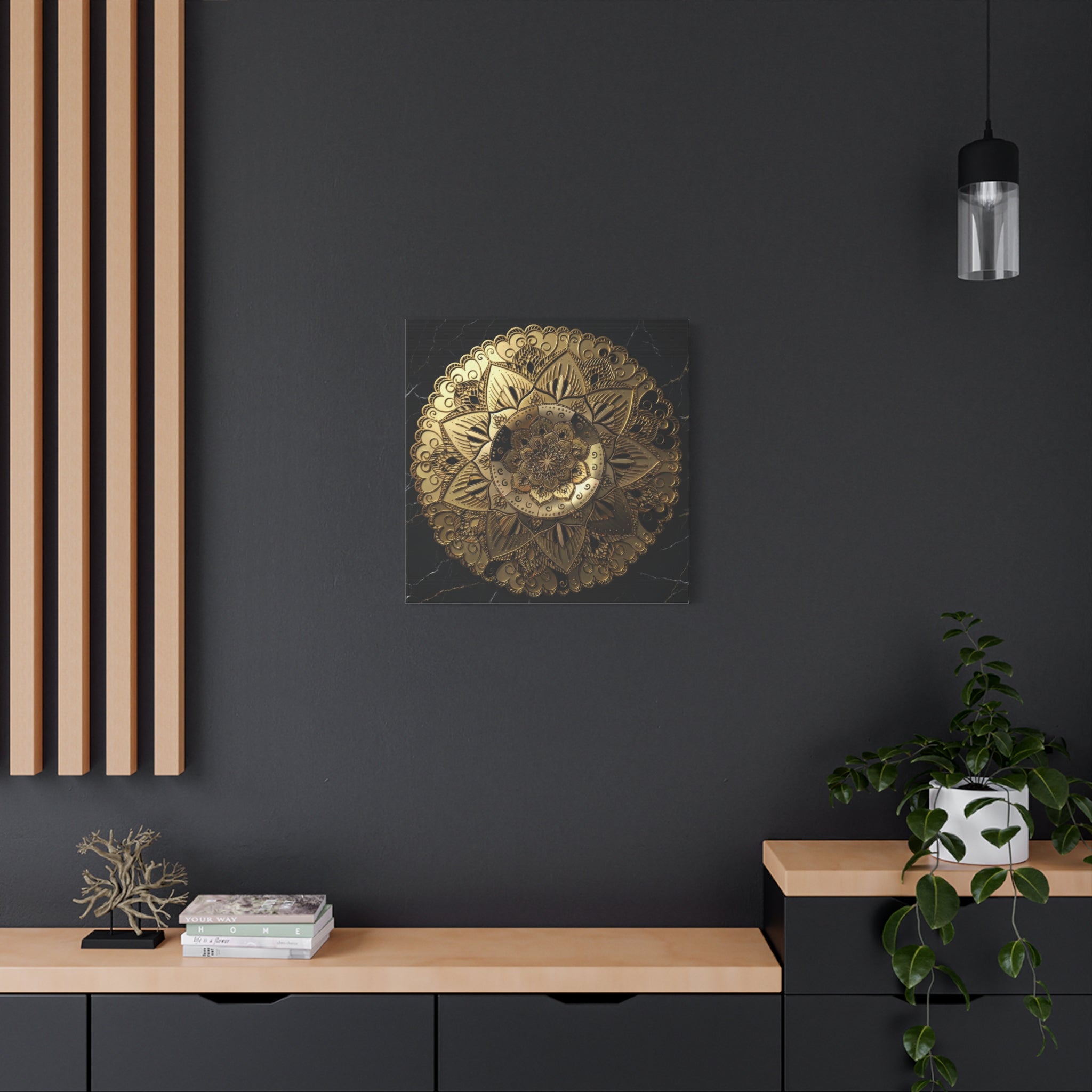 Golden Echo in the Void – Matte Stretched Canvas
