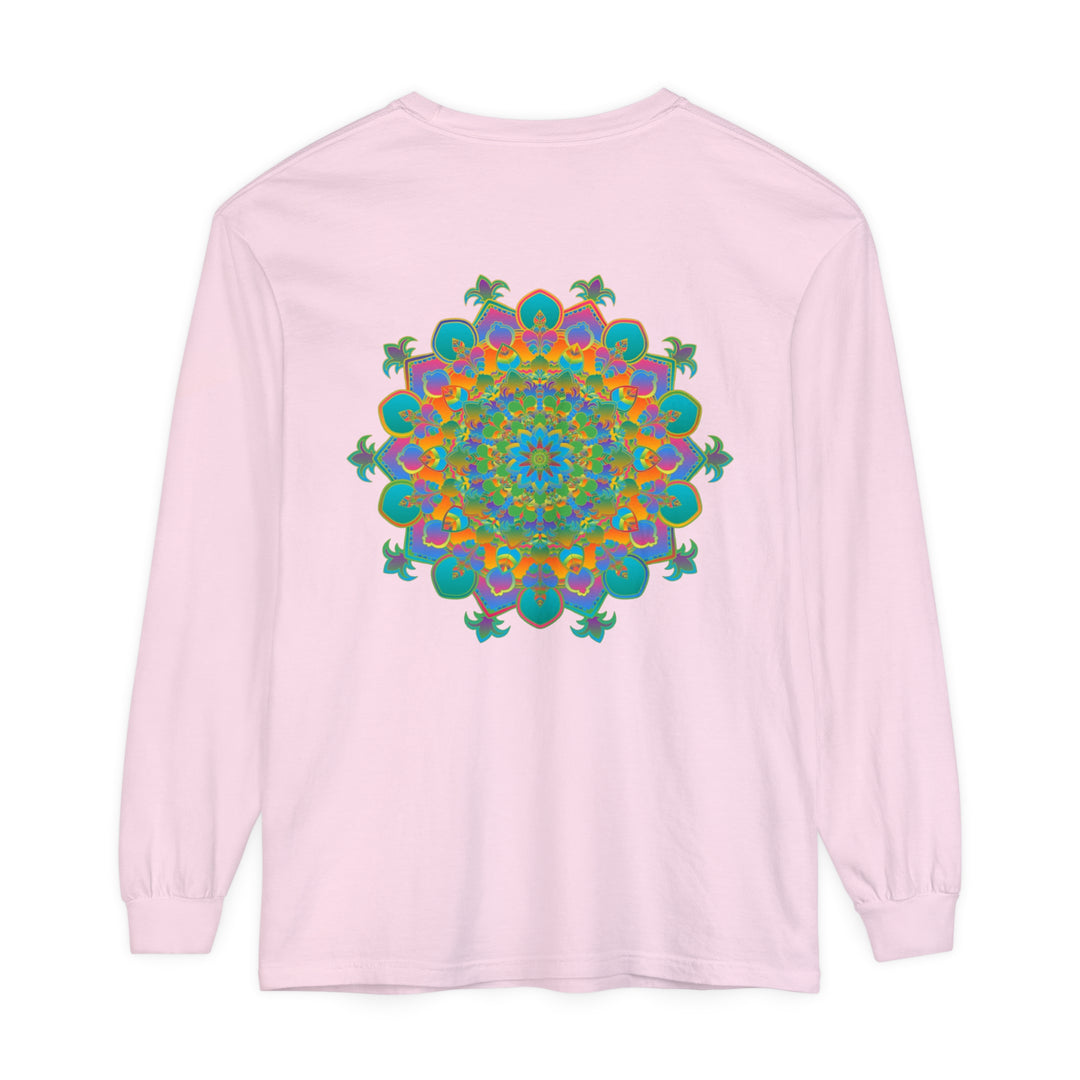 Colorful and intricate mandala design long sleeve t-shirt for both men and women