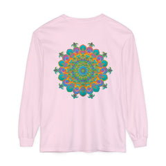 Colorful and intricate mandala design long sleeve t-shirt for both men and women