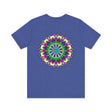 Colorful mandala tee with intricate design symbolizing spiritual peace and harmony