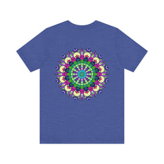 Colorful mandala tee with intricate design symbolizing spiritual peace and harmony