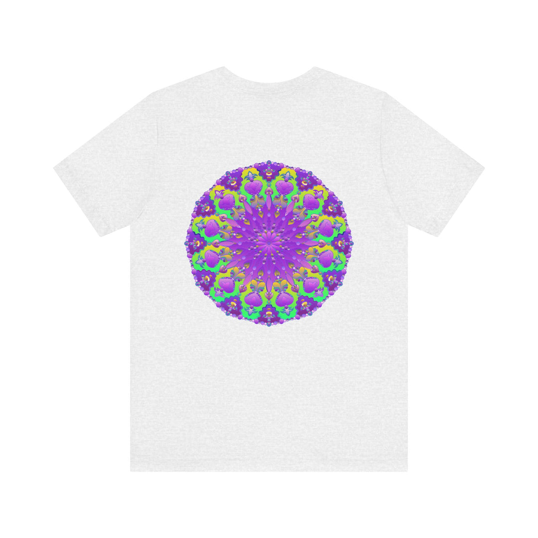 Beautiful purple mandala tee featuring intricate spiritual design for peace and harmony