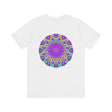 Beautiful purple mandala tee featuring intricate spiritual design for peace and harmony
