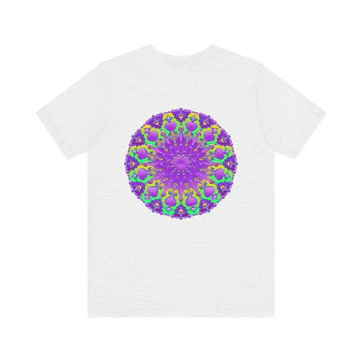 Beautiful purple mandala tee featuring intricate spiritual design for peace and harmony