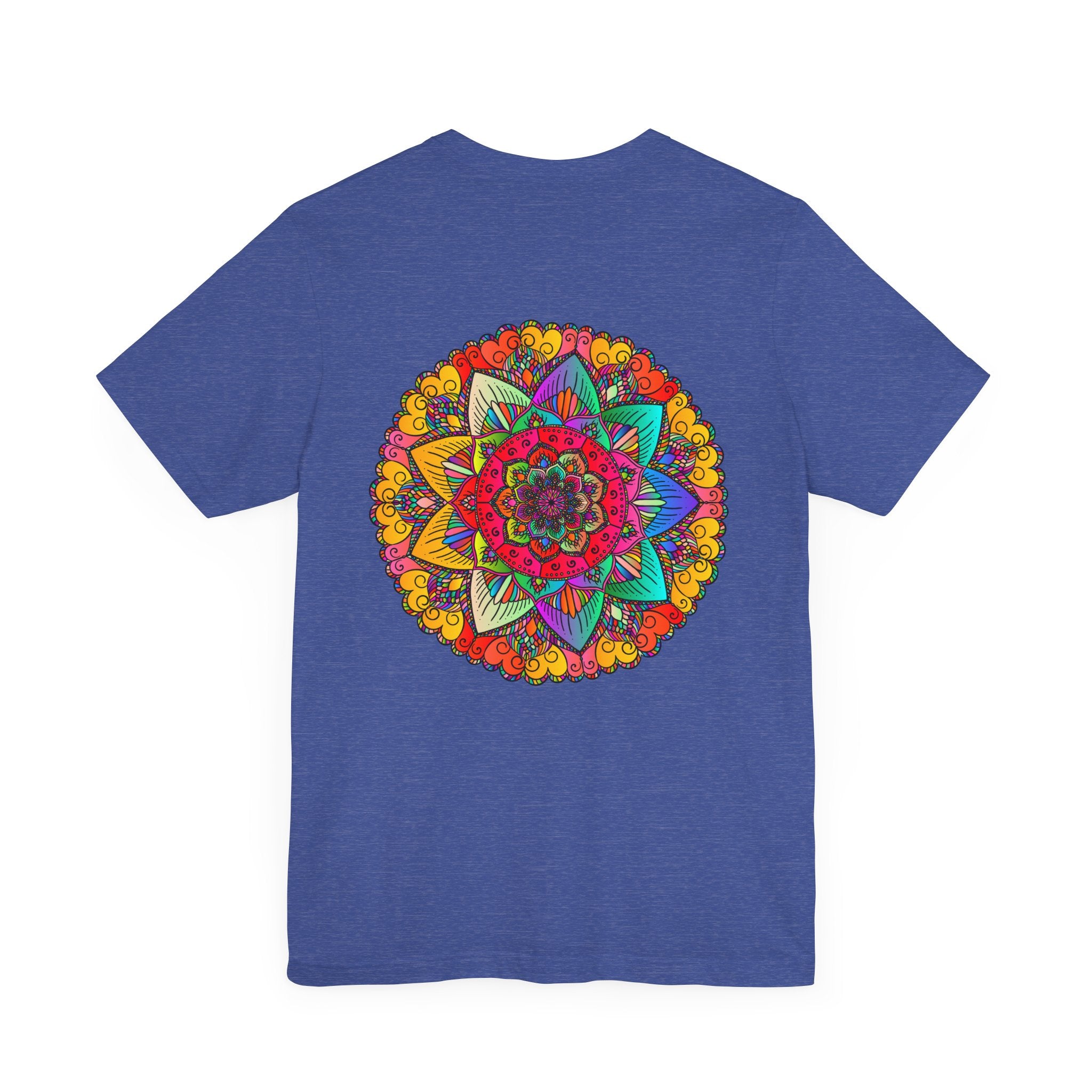 Colorful t-shirt with a mandala design representing peace and harmony