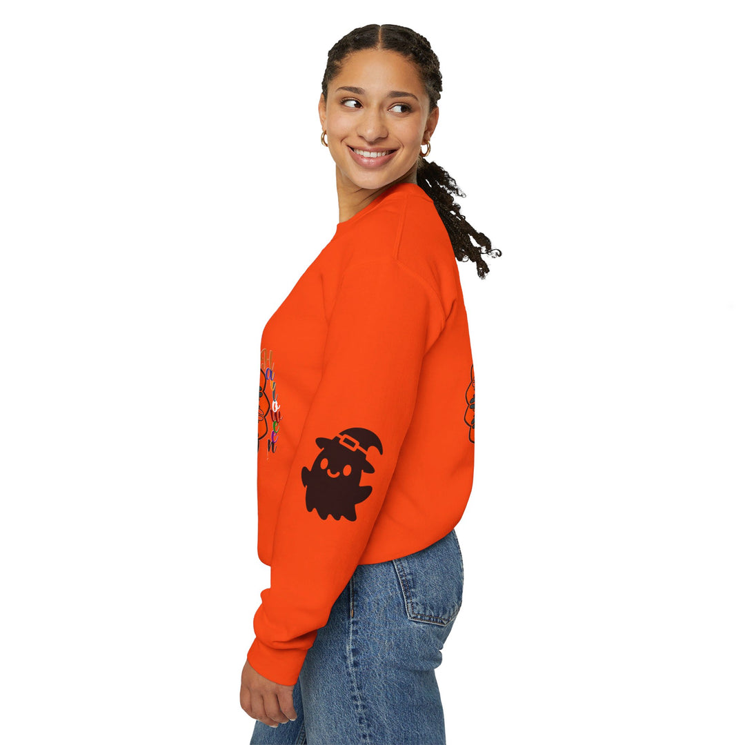 Halloween Sweatshirt with Cute Ghosts - Unisex Heavy Blend™ Crewneck Sweatshirt, cozy and stylish for spooky season festivities