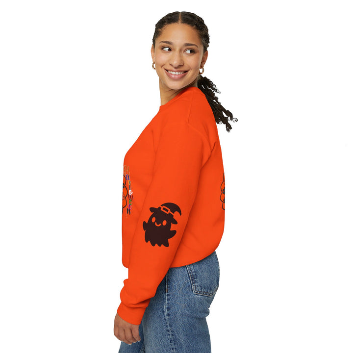 Halloween Sweatshirt with Cute Ghosts - Unisex Heavy Blend™ Crewneck Sweatshirt, cozy and stylish for spooky season festivities