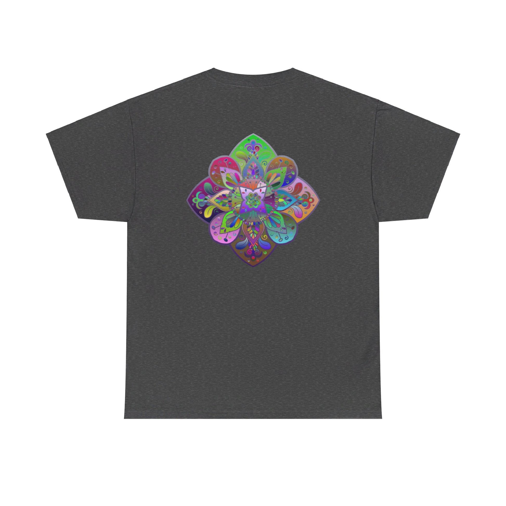 Colorful Mandala Art on Tshirt with Yoga and Mindfulness design for men and women - Heavy Cotton Unisex Tee