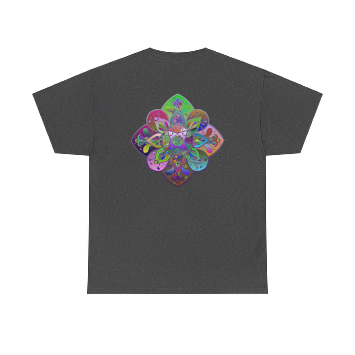 Colorful Mandala Art on Tshirt with Yoga and Mindfulness design for men and women - Heavy Cotton Unisex Tee