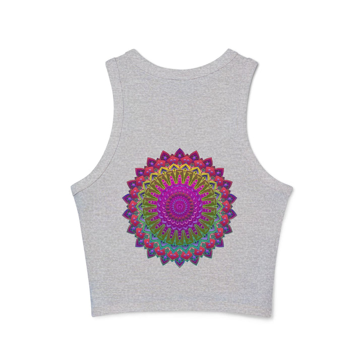 Colorful and intricate mandala design on a comfortable racerback tank top