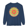 Colorful long sleeve t-shirt featuring an intricate mandala design in vibrant colors