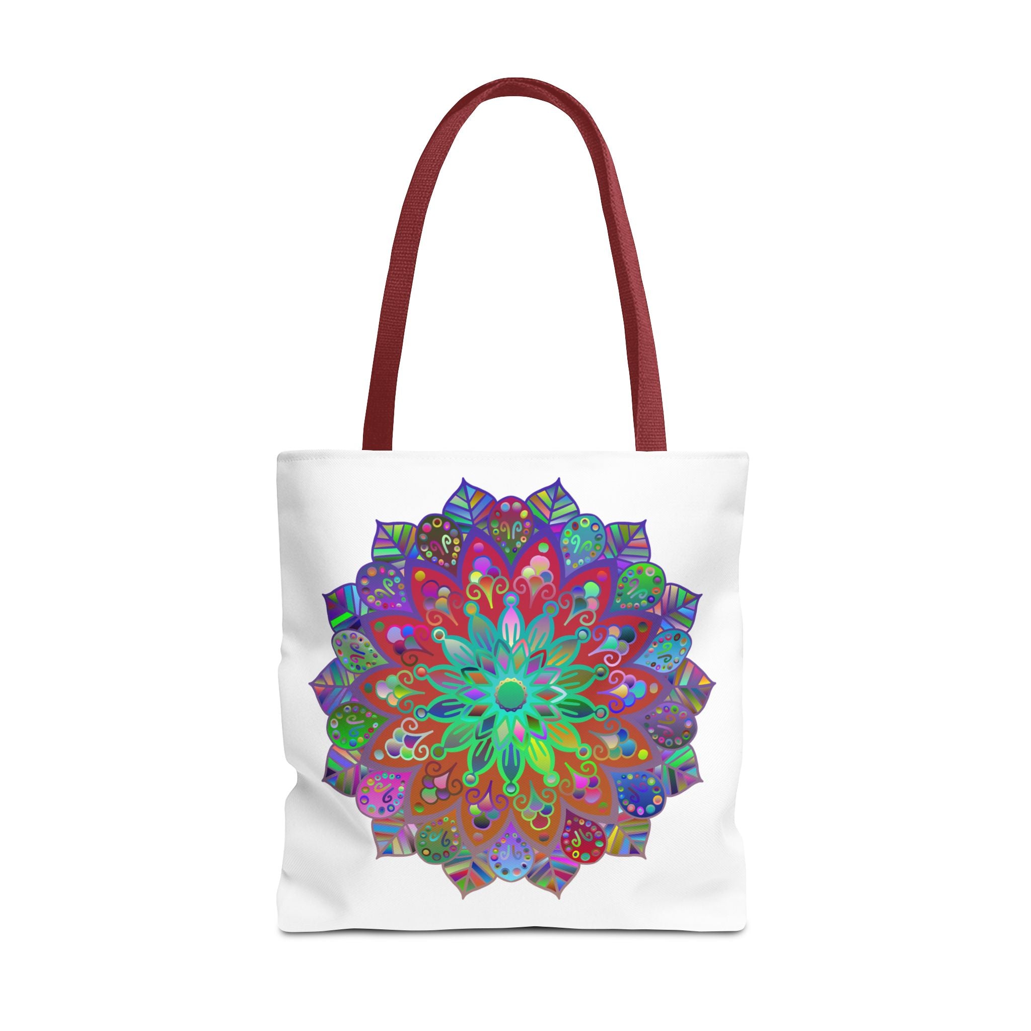 Vibrant and intricately designed colorful mandala tote bag perfect for everyday use