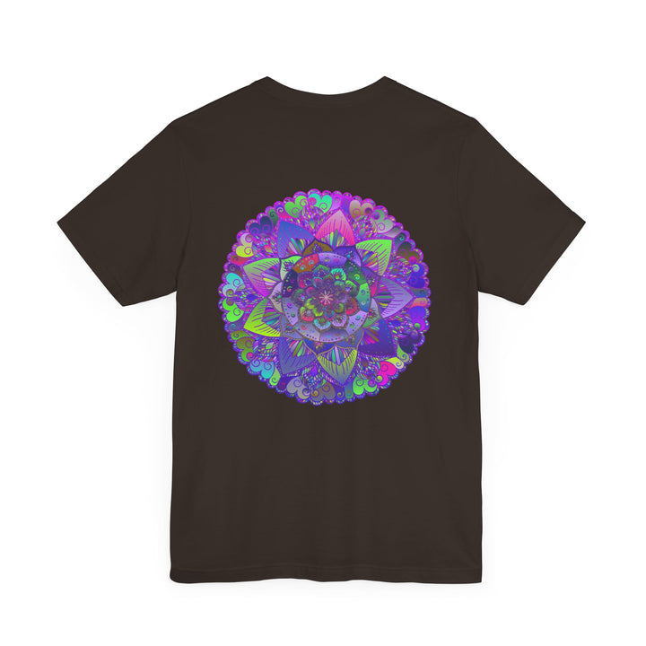 Vibrant Mandala Tee featuring intricate design of spiritual symbols, promoting inner peace and harmony