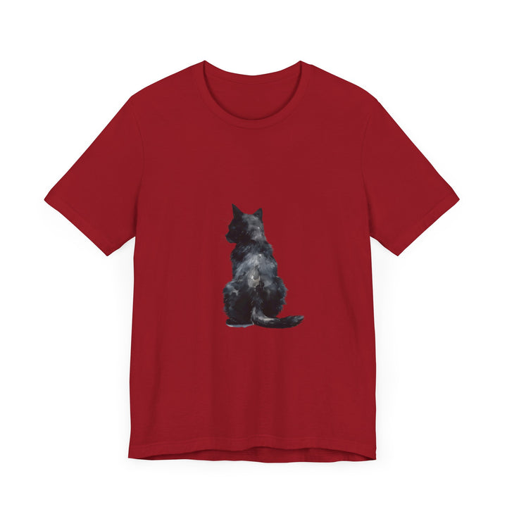 Black Cat Watercolor T-Shirt featuring a mystical design with a beautiful feline illustration in vibrant colors, perfect for cat lovers and fans of unique, artistic fashion