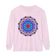 Colorful and intricate mandala design long sleeve t-shirt for women