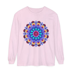 Colorful and intricate mandala design long sleeve t-shirt for women