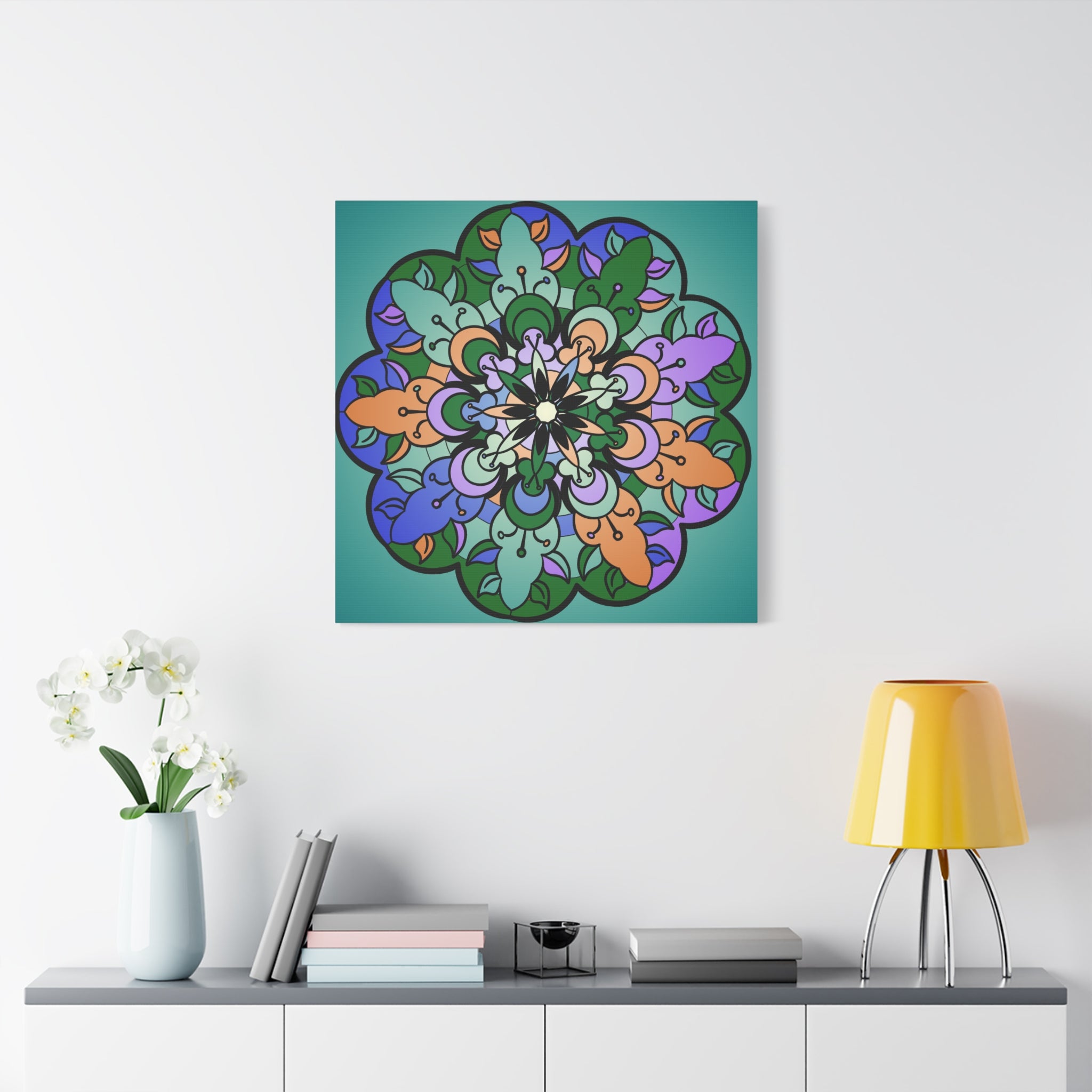 Floral Mandala Matte Canvas Wall Art