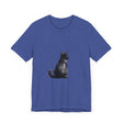 Black Cat Mystery T-Shirt featuring a sleek black cat design on a comfortable cotton t-shirt