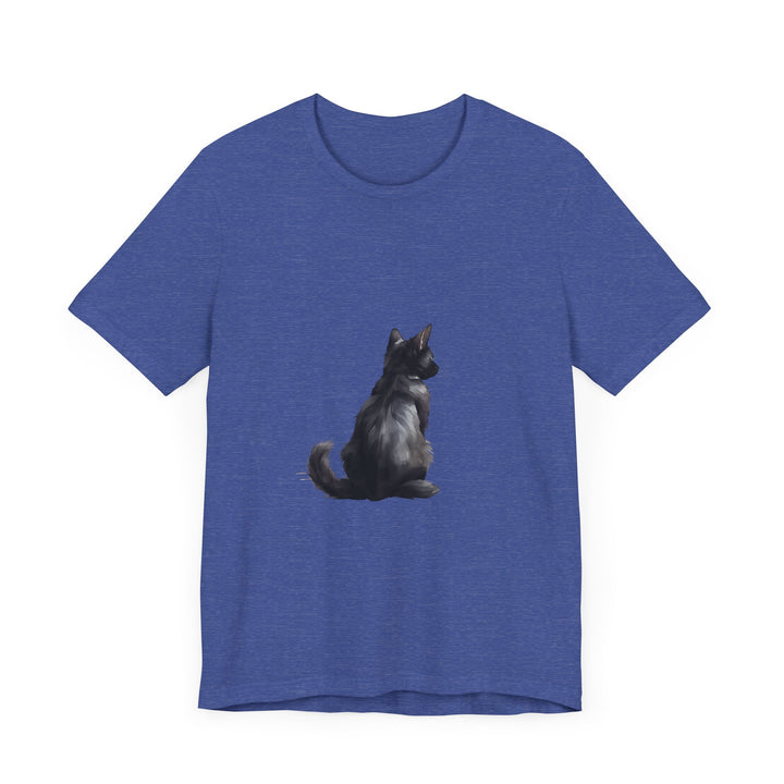 Black Cat Mystery T-Shirt featuring a sleek black cat design on a comfortable cotton t-shirt