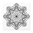 Handmade Mandala Art - Black & White Wall Art - Matte Canvas, Stretched, 125 - Intricately crafted monochromatic mandala design on high-quality canvas