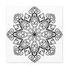 Handmade Mandala Art - Black & White Wall Art - Matte Canvas, Stretched, 125 - Intricately crafted monochromatic mandala design on high-quality canvas