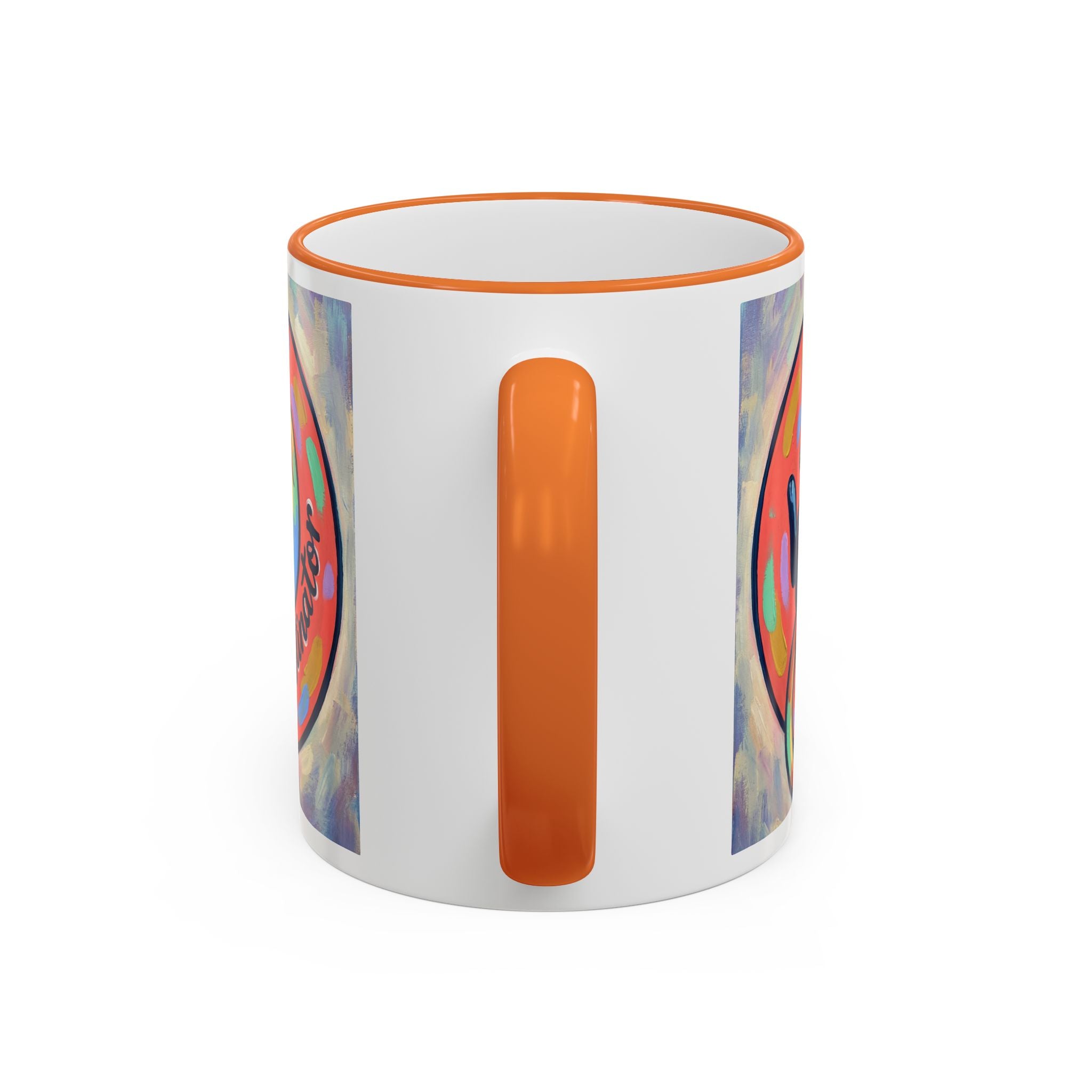 Bunte Tasse mit Pfotenabdruck und Akzentrand für Tierliebhaber (11oz/15oz)