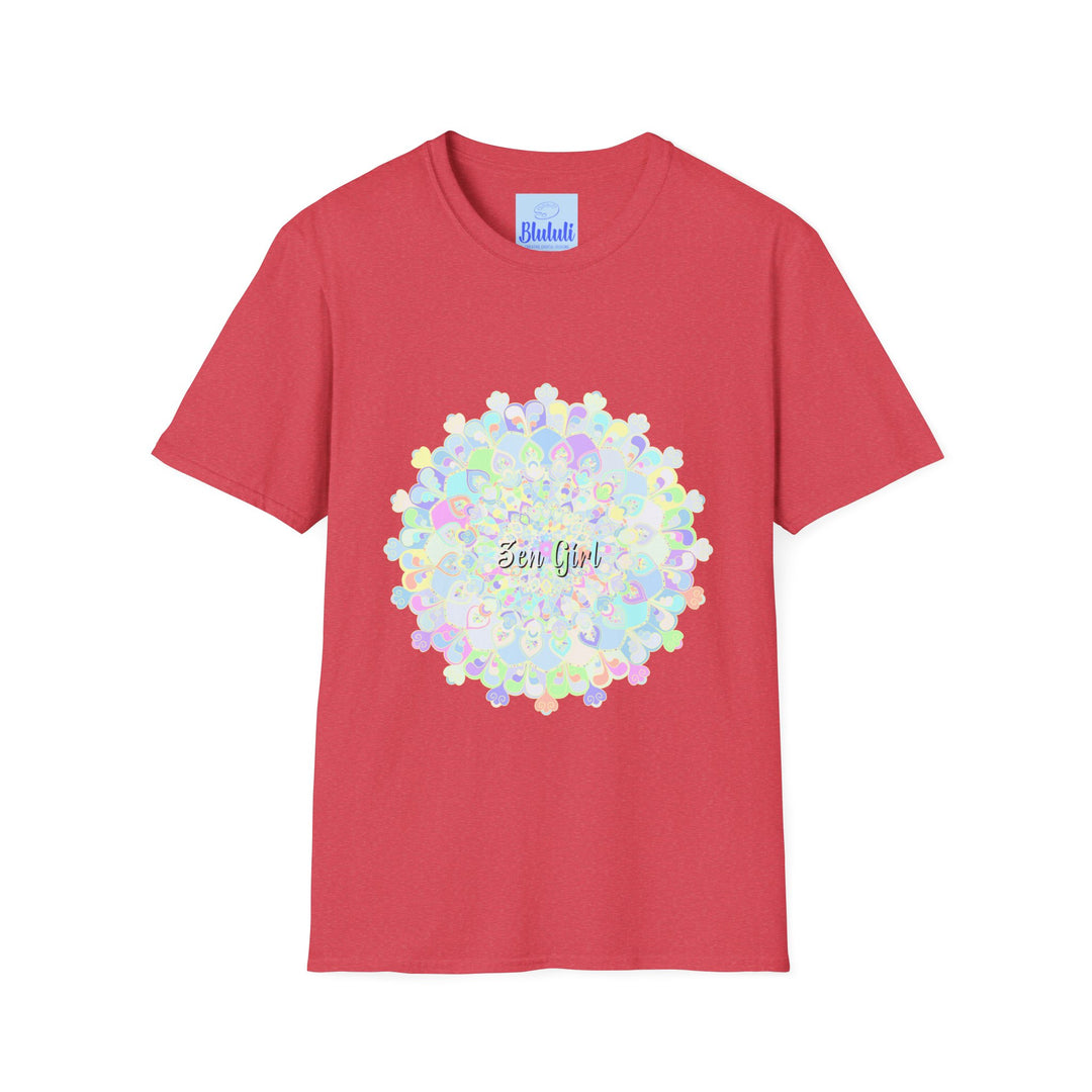 Colorful mandala design t-shirt with intricate patterns and vibrant colors