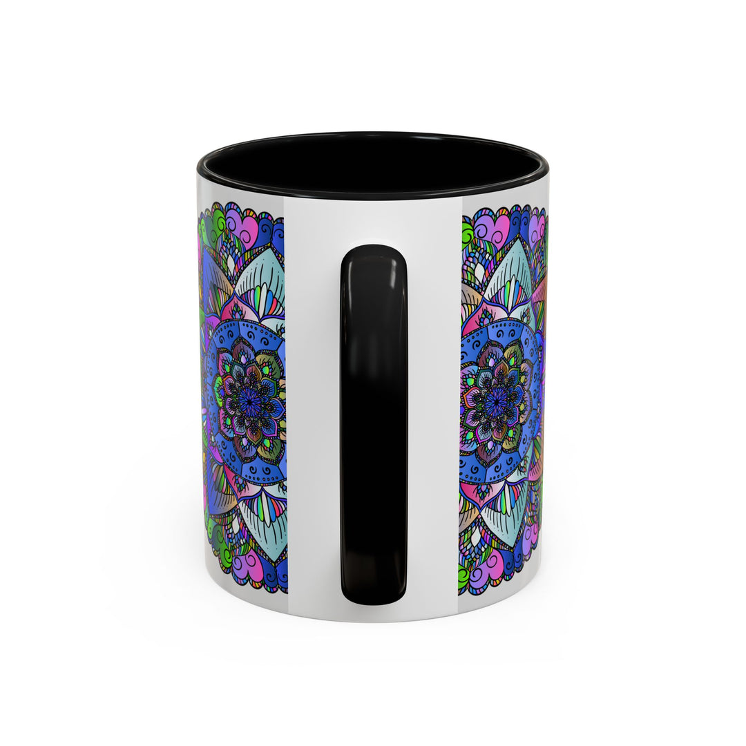 Vibrant and intricately designed Mandala Mug, featuring colorful and peaceful art