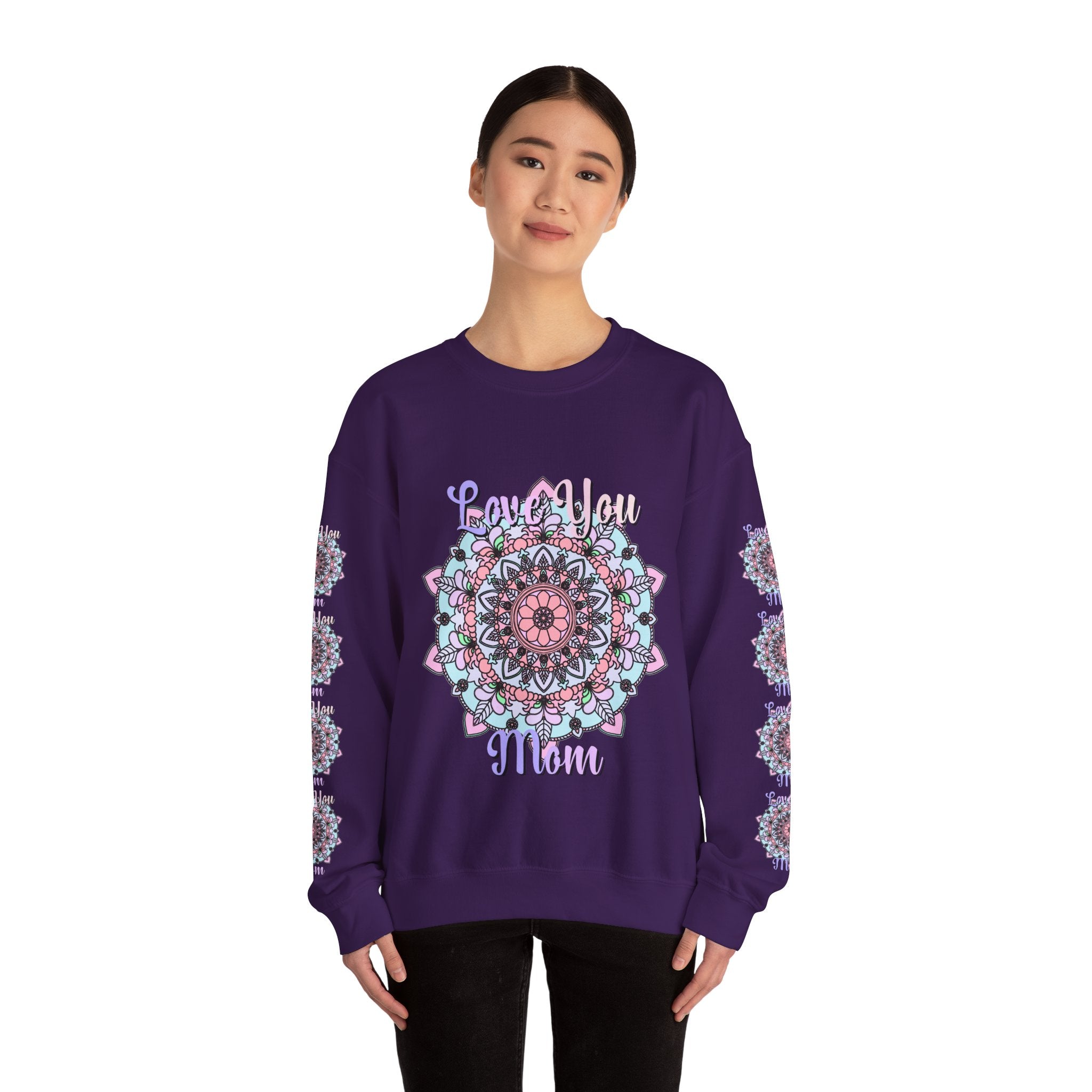 Mandala Sweatshirt for Mom with Heartfelt Design in Soft Hues